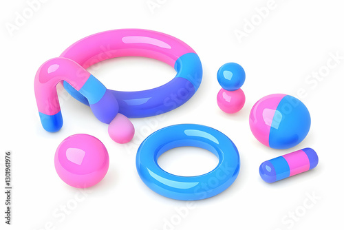 3D Illustration Abstract Pi...