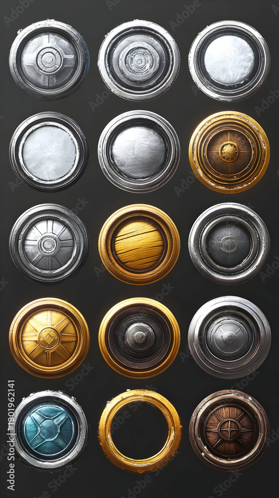 Illustration Diverse Material Circular Designs Illustration Diverse Material Circular Designs