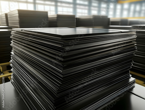 3D Illustration, Stacked Me...