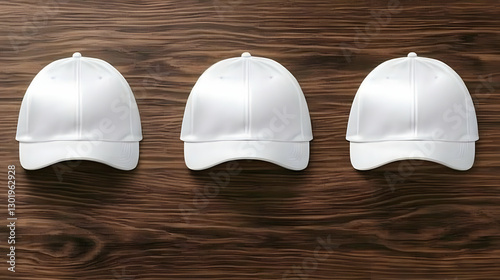 White Baseball Caps Mockup ...