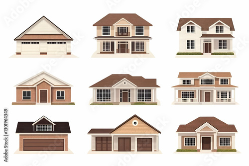 Illustration Set of Suburba...