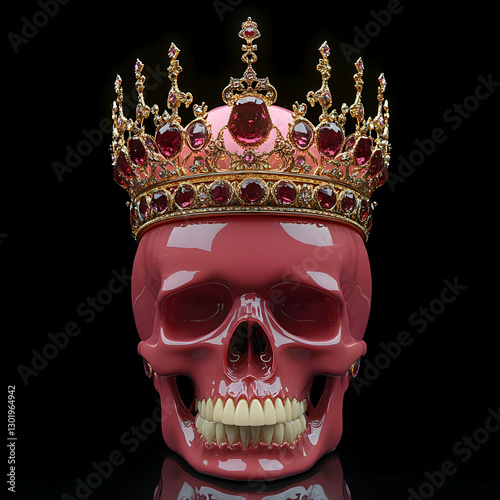 3D Illustration Pink Skull ...