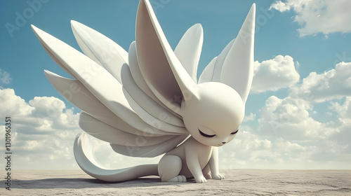 3D Illustration - White Fea...