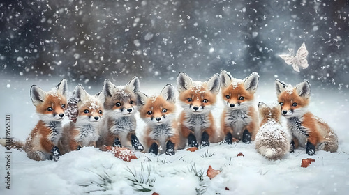 Illustration of Fox Cubs in...