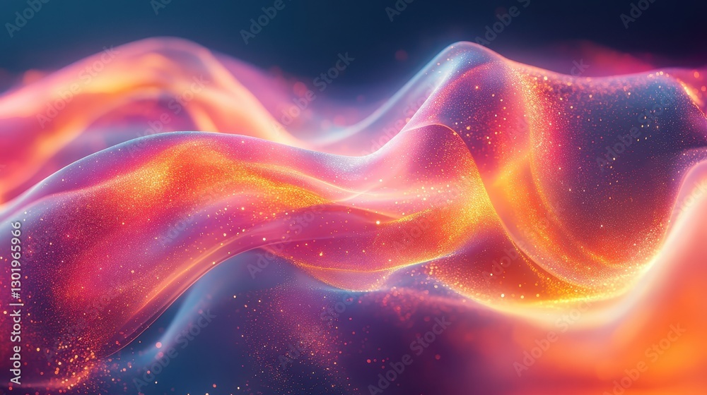 Abstract Colorful Flowing Wave Pattern with Sparkling Effects Abstract Colorful Flowing Wave Pattern with Sparkling Effects
