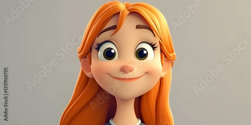 3D Illustration Girl, Orang...