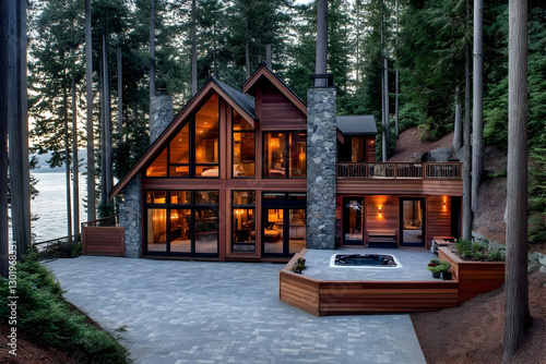 Photo Modern Lakeside Cabin...