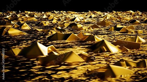 3D Abstract Background Gold...