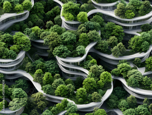3D Illustration Green Build...
