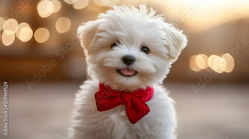 Photo Adorable White Puppy ...