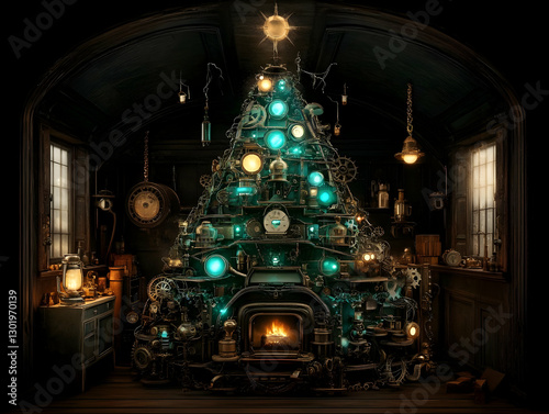Steampunk Christmas Tree Il...