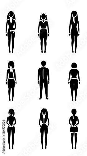 Illustration of People Pose...