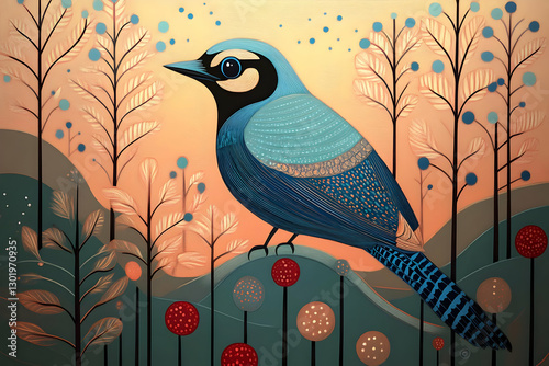 Illustration Whimsical Bird...