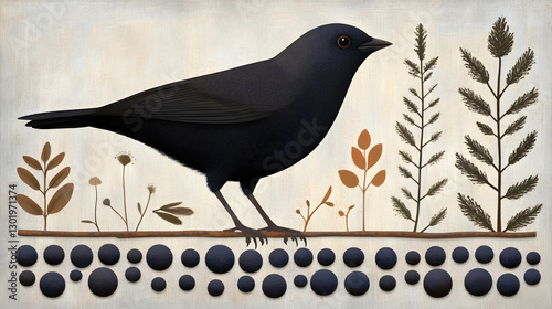 Illustration Blackbird Bird...