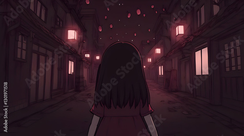 Illustration-Girl Walking D...
