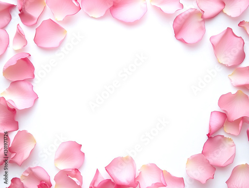 バラの花びらでできた額縁フレーム 中央の空間が広めで使いやすい