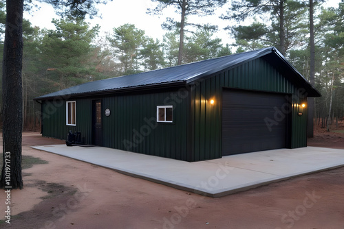 Photo Modern Green Garage B...