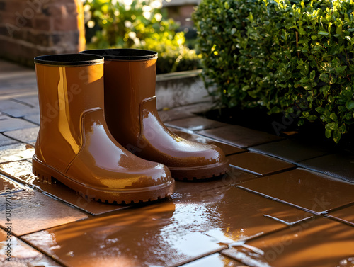 Photo - Brown Rain Boots on...
