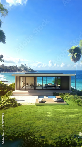3D Illustration Tropical Be...