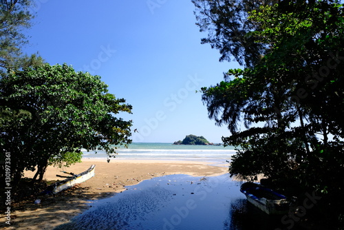 Tropical island in the ocean in Sri Lanka