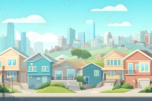 Illustration - Suburban Hou...