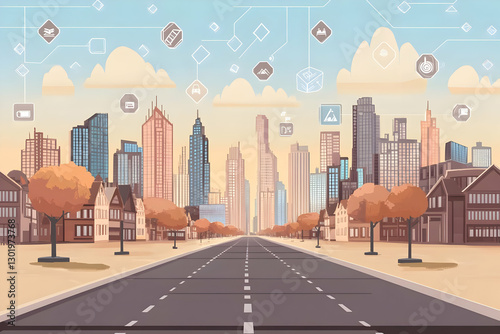 Illustration - Cityscape wi...