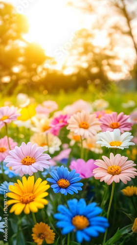 Colorful Daisy Flower Field...