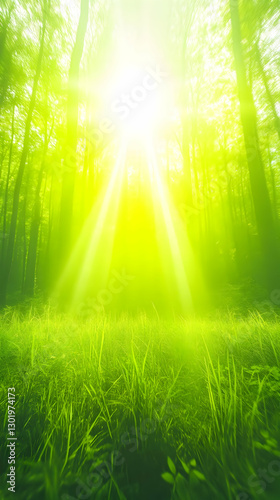 Green Forest Sunlight Backg...