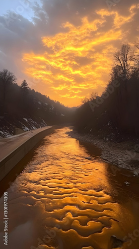 Photo - Golden River Sunset...