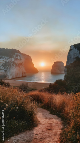 Sunset Coastal Path Landsca...