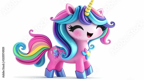 3D Illustration Cute Pink U...