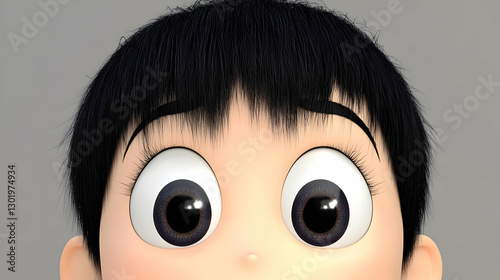 3D Illustration Child Big E...