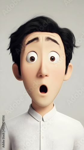 3D Illustration Astonished ...