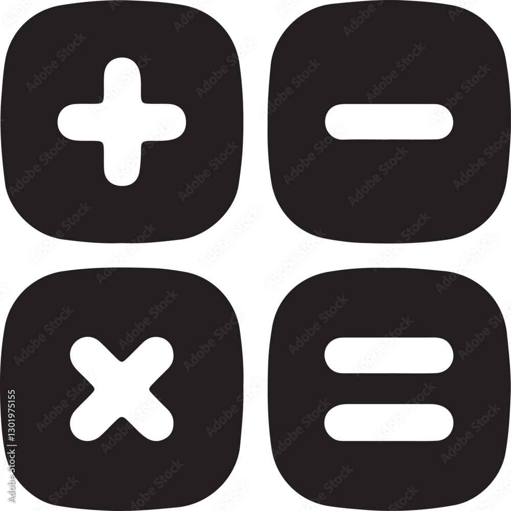 An illustration of mathematical operation symbols An illustration of mathematical operation symbols
