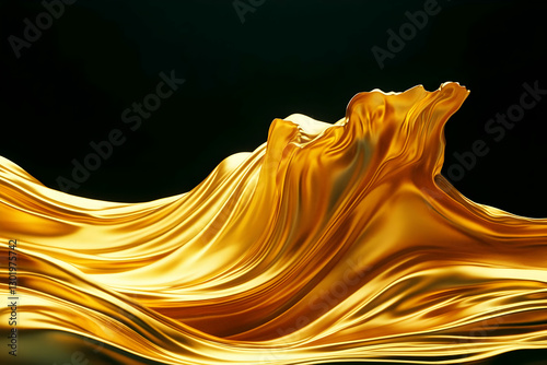 3D Abstract Background Gold...