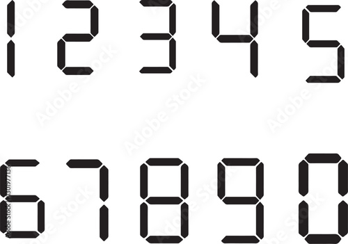 An illustration of digital numbers 1, 2, 3, 4, 5, 6, 7, 8, 9, 0