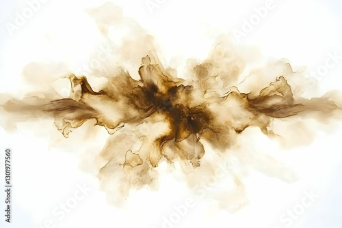 Abstract Brown Ink Wash Pai...