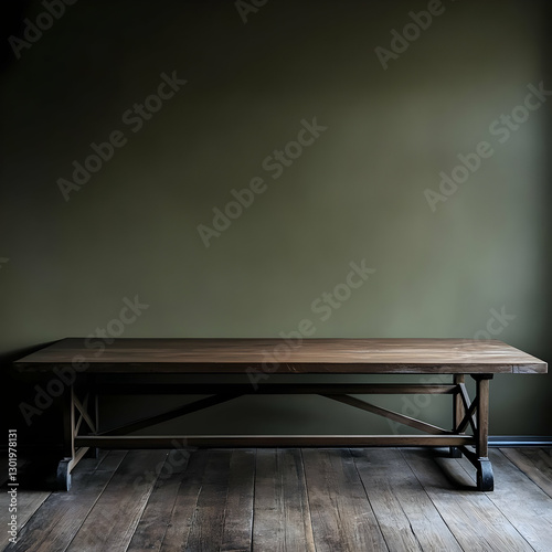Dark Wood Table Rustic Inte...