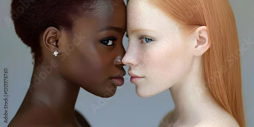 Obraz 3D Illustration - Diverse Women Face to Face