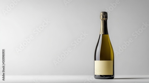 Close-up of a dark brown bottle featuring a vibrant light yellow label with a crisp white border, showcasing its refined design photo