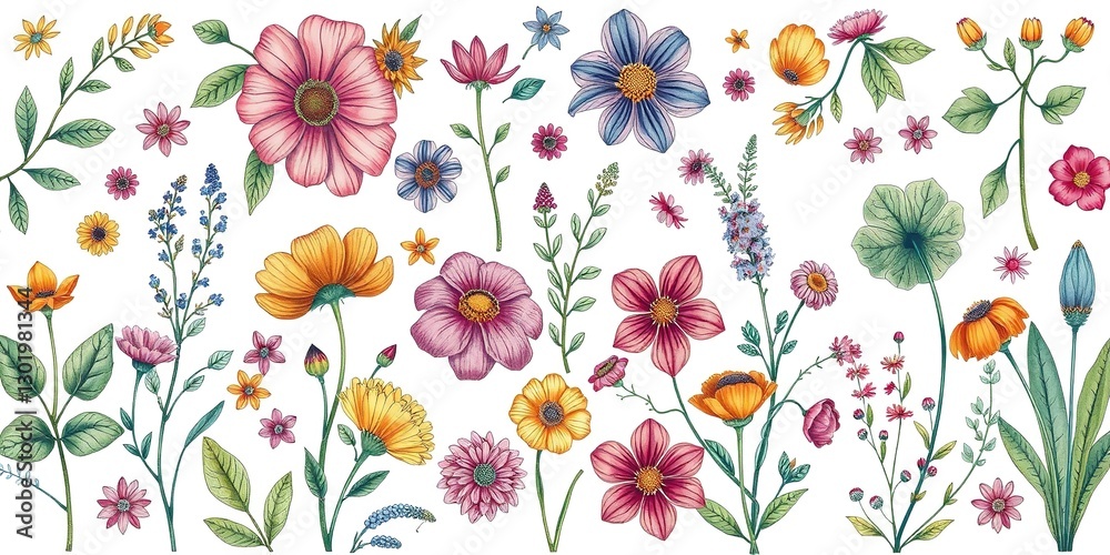 Flourishing Florals: Botanical Illustrations and Garden Motifs for Creative Expression Flourishing Florals: Botanical Illustrations and Garden Motifs for Creative Expression