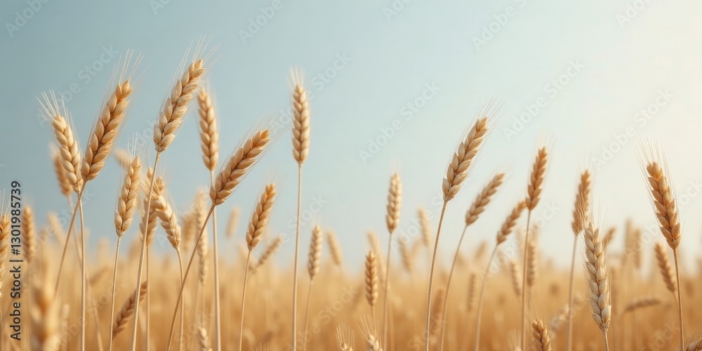 Golden Wheat Field Under a Serene Sky A Pastoral Scene of Ripe Grain Ready for Harvest Golden Wheat Field Under a Serene Sky A Pastoral Scene of Ripe Grain Ready for Harvest