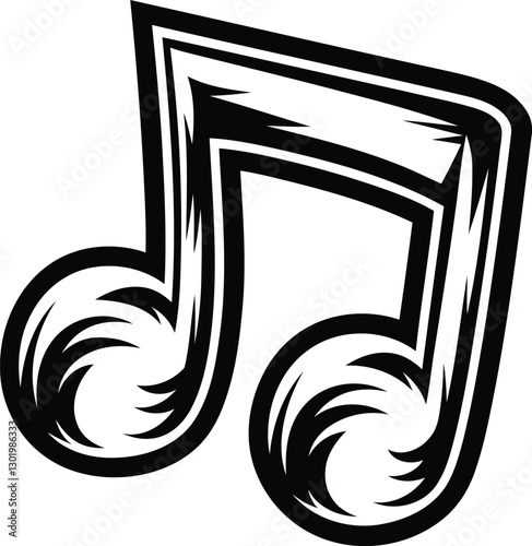 Unique musical notes silhouette vector illustration, musical notes line art vector icon design