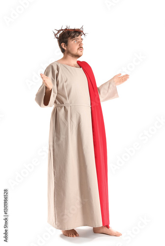 Man in Jesus robe and crown...