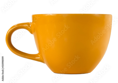 yellow cup isolated on white background
