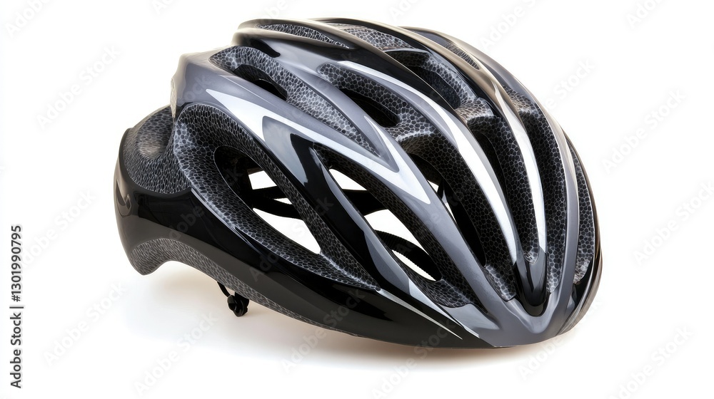 Durable protective bike helmet, designed with a reinforced outer shell and soft inner padding, isolated on white. Durable protective bike helmet, designed with a reinforced outer shell and soft inner padding, isolated on white.