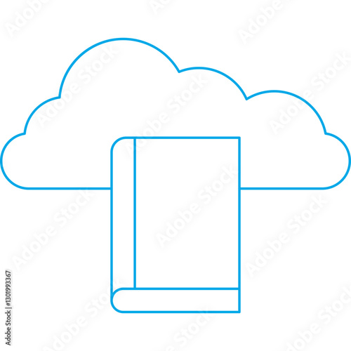 Cloud Library icon single vector illustration