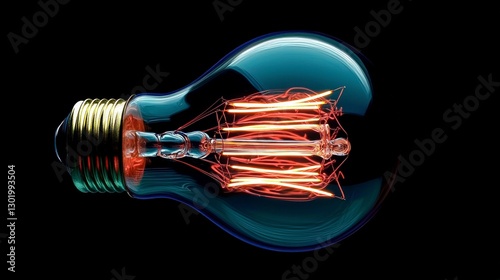 Wallpaper Mural Glowing Vintage Edison Bulb  Lightbulb  Filament  3D Render  Idea  Inspiration  Innovation Torontodigital.ca