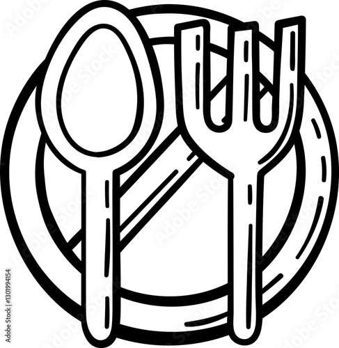 Doodle Fasting No Food Illustration