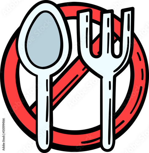 Hand Drawn Fasting No Food Illustration
